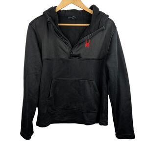 Spyder Black Quarter Zip Fleece Hoodie Small